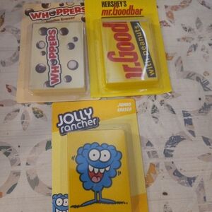 Brand New Collectible Whoppers, Hershey Mr Good Bar, Jolly Rancher Jumbo Erasers